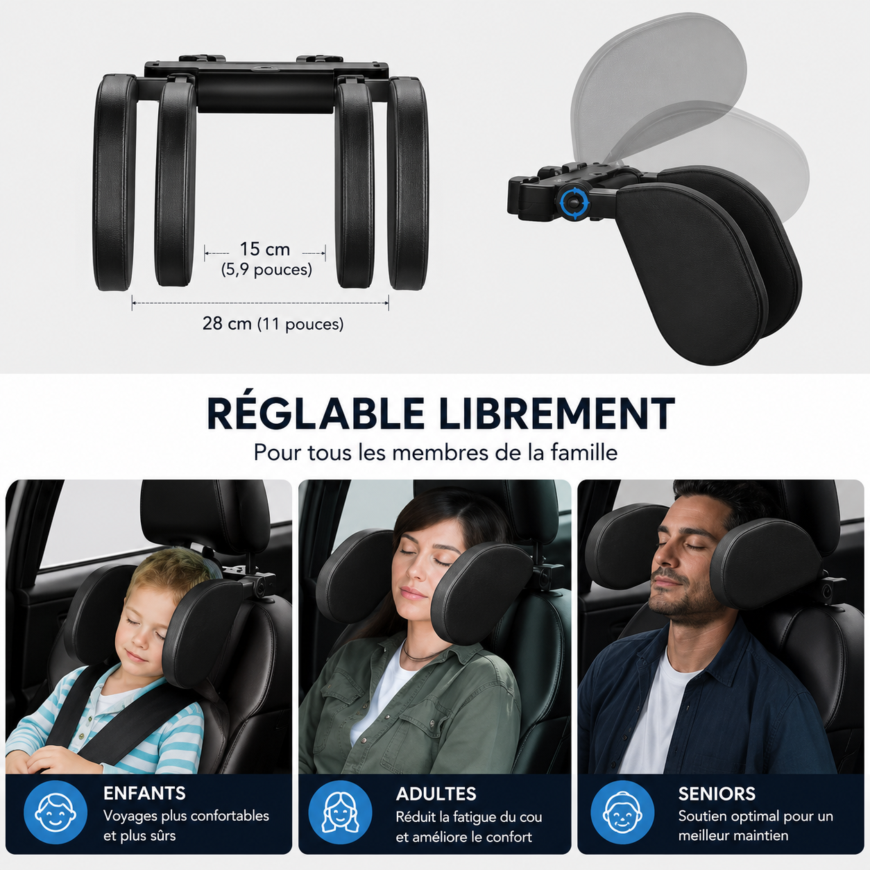 Appuie-tête Ergonomique pour Voiture