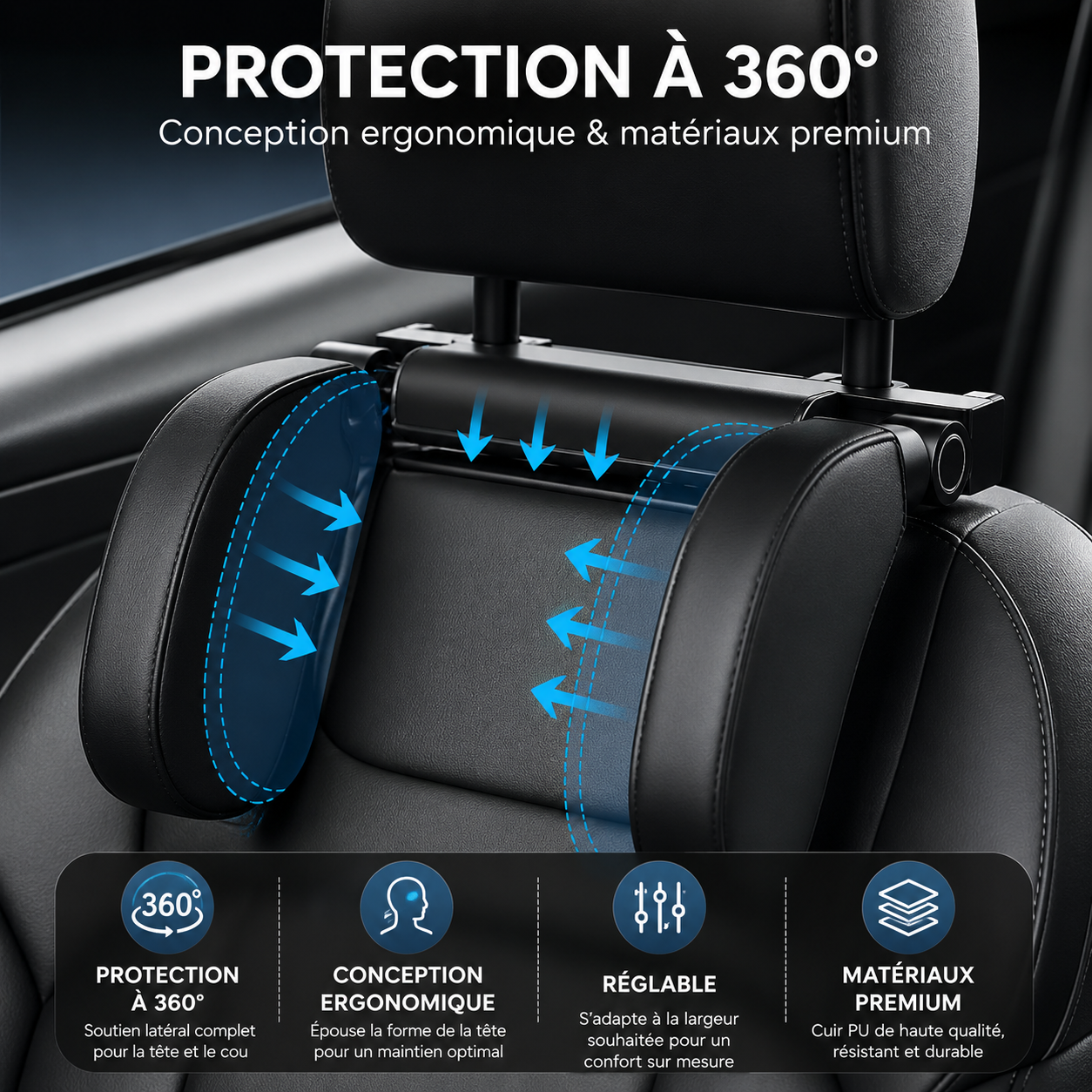 Appuie-tête Ergonomique pour Voiture